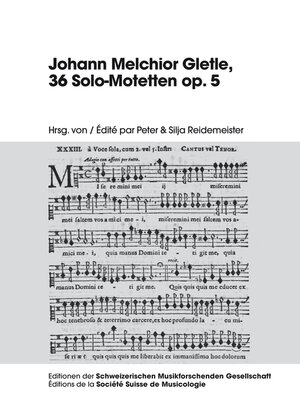 cover image of Johann Melchior Gletle, 36 Solo-Motetten op. 5